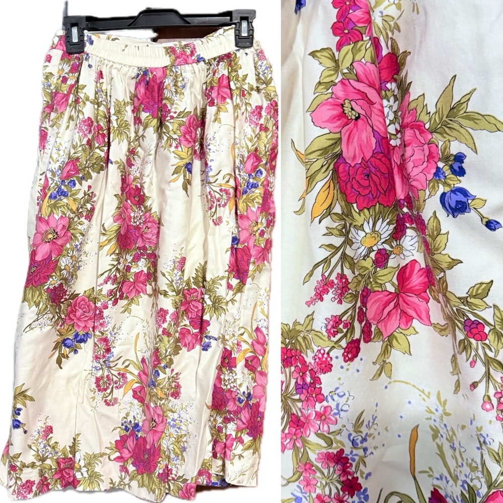Vintage 1970s Floral Midi Skirt - Picture 4 of 5